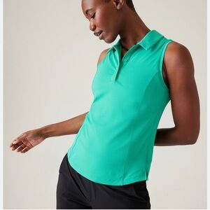 Athleta advantage polo sleeveless top. Green. Size 2XL